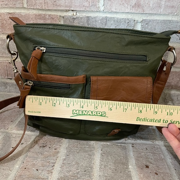Rosetti Green and Brown Messenger Bag - Picture 4 of 11